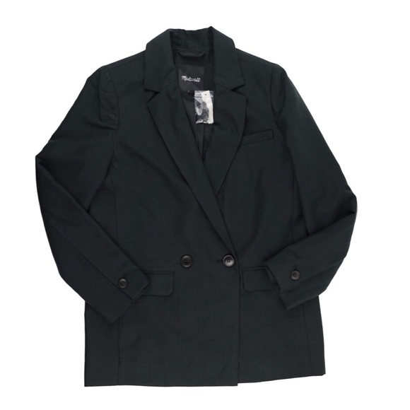 New MADEWELL Drapeweave Caldwell Double-Breasted Blazer in Black - Picture 5 of 5